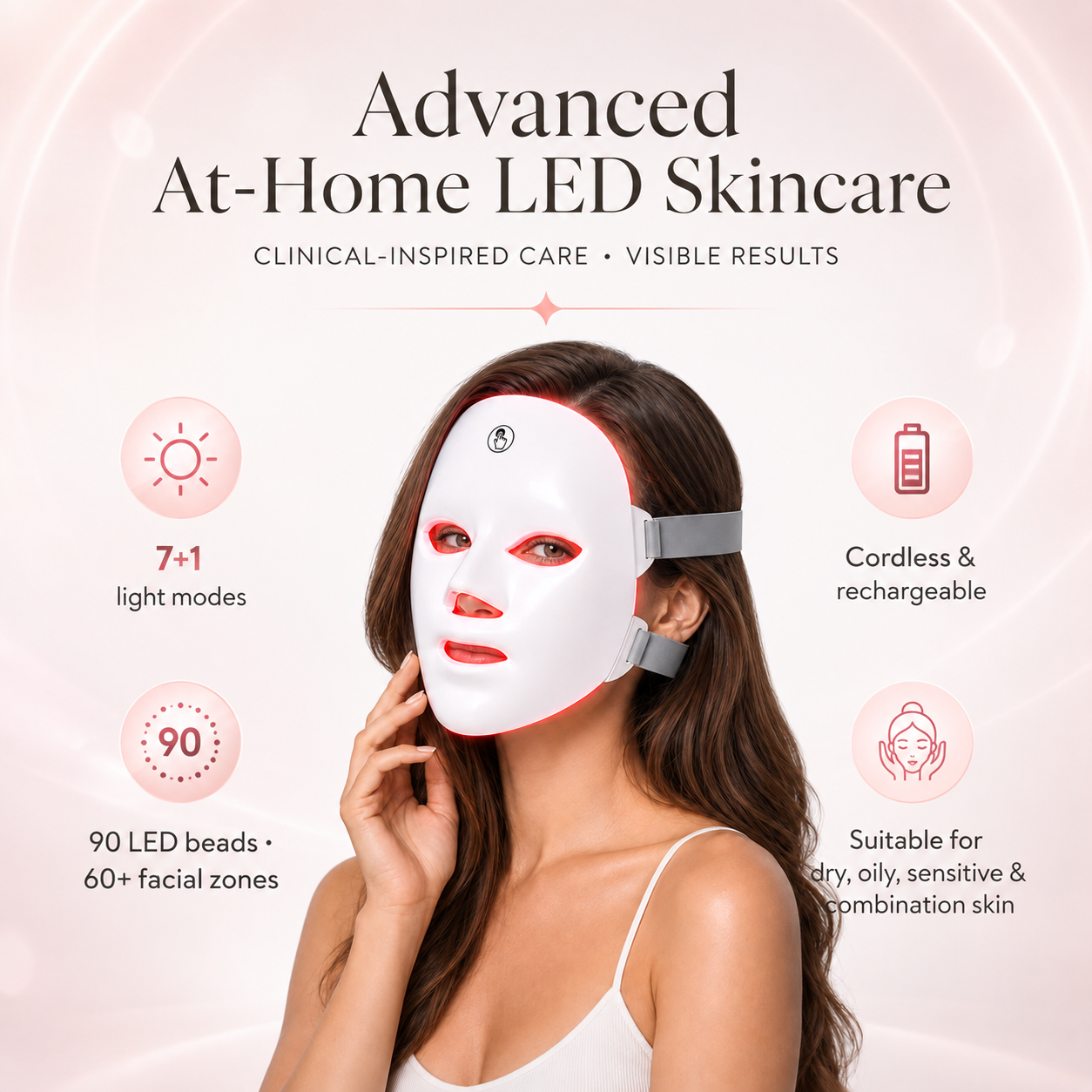 LED Facial Mask – 7+1 Color Light Therapy
