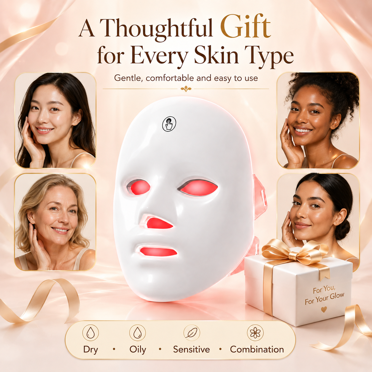 LED Facial Mask – 7+1 Color Light Therapy