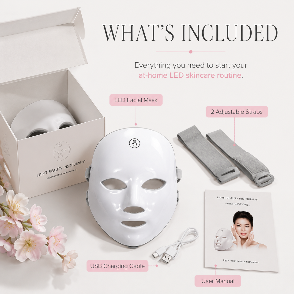 LED Facial Mask – 7+1 Color Light Therapy